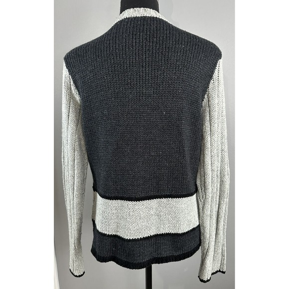 Liz Claiborne Full Zip Cardigan Cable Knit Sweater Snowflake Women's M Cardigan - Picture 4 of 8